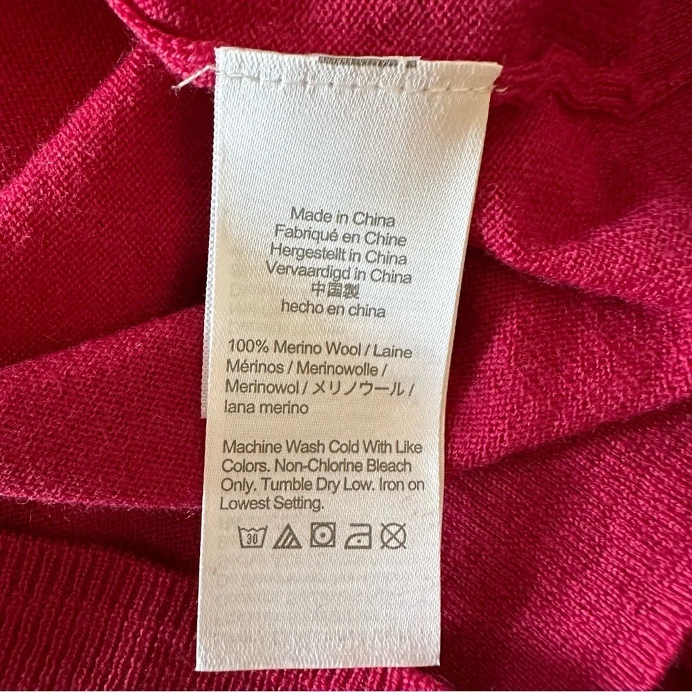 J. Crew Merino Wool Fuchsia Long Sleeve Lightweight Sweater Size S